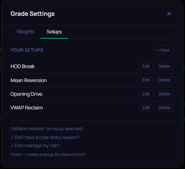MeritTrader setup configuration screen